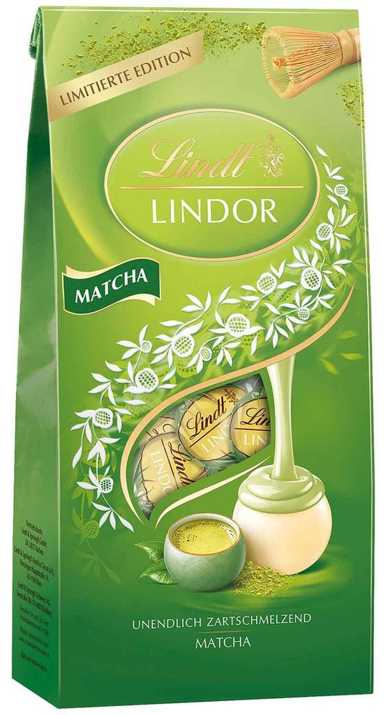 Lindt Lindor Matcha Thee Bolletjes, witte chocolade, Productafbeelding 