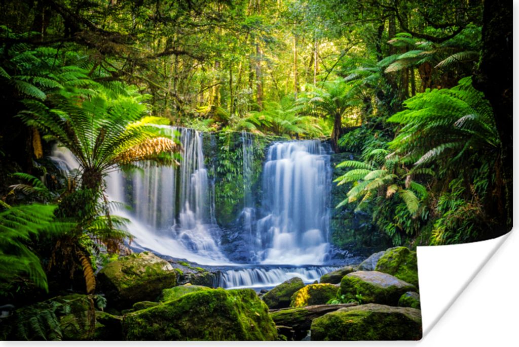 MuchoWow Poster Dschungel - Wasserfall - Australien - Pflanzen - Natur 180x120 cm - Fotoplakat