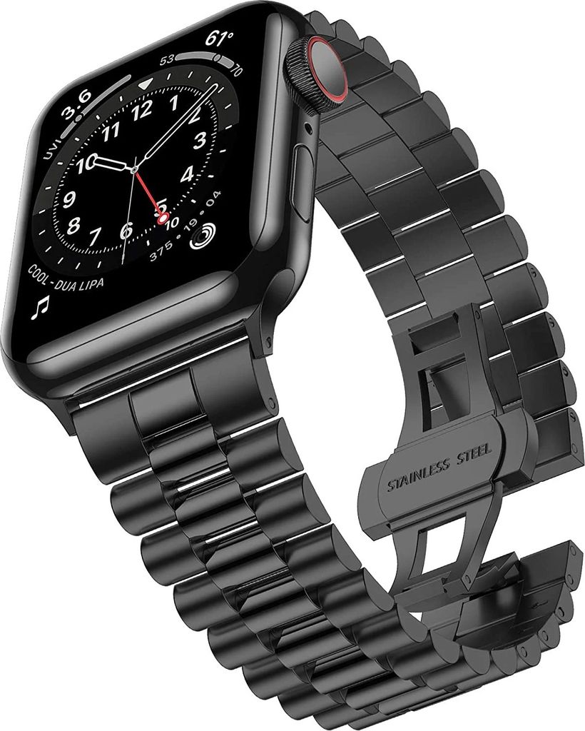 Strap-it Apple Watch Presidential Stahlarmband (Schwarz)