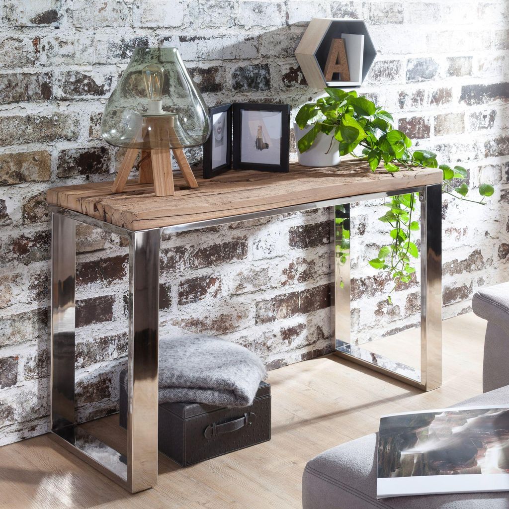 FineBuy Tavolino da salotto 115x76x46 cm in legno massello Immagine del prodotto 