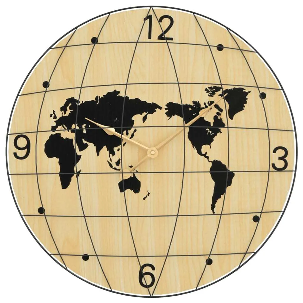 Orologio Muro Grande 50 cm Giallo Nero Legno | Arredo Contemporaneo
