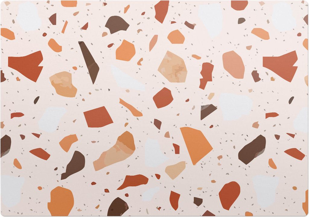 Terrazzo abstrakt – Bodenschutzmatte – Stuhlunterlage 100x100 cm – Rutschfest – Hartbodenmatte