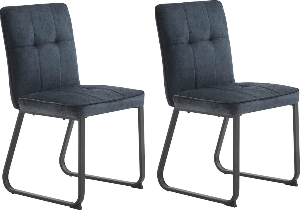 Stuhl 2er-Set "TALEA" aus Microfaser in grau. Abmessungen Produktbild 