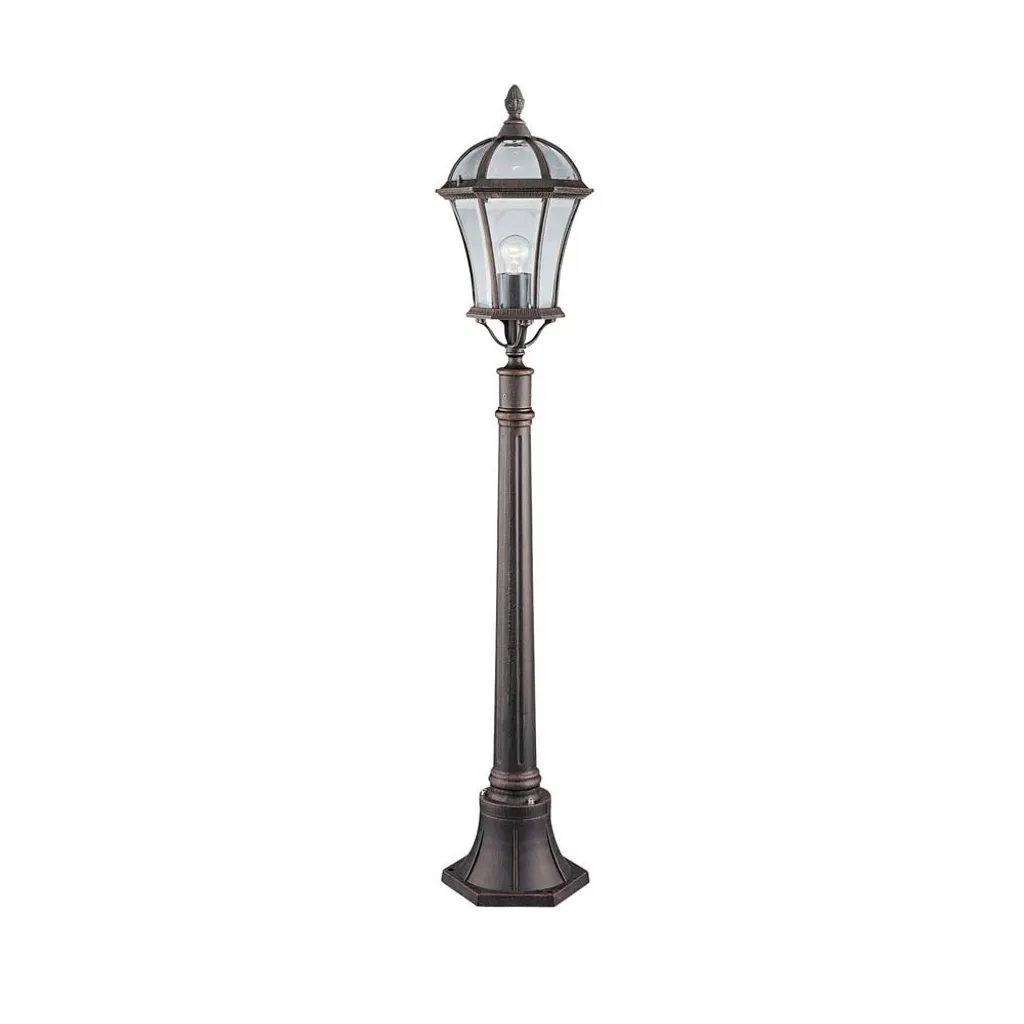 Luminaire de Jardin Rustique Capri Brun 95cm avec Diffuseur en Verre