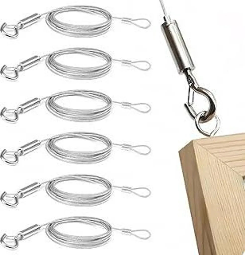 Sistema Sospensione Gallerie d'Arte | 6 Cavi Acciaio Inox 2m 30kg