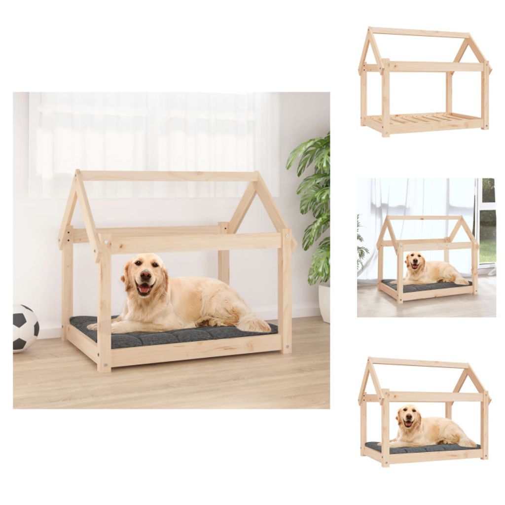 vidaXL Hundebett 81x60x70 cm Massivholz Kiefer - Hundebetten