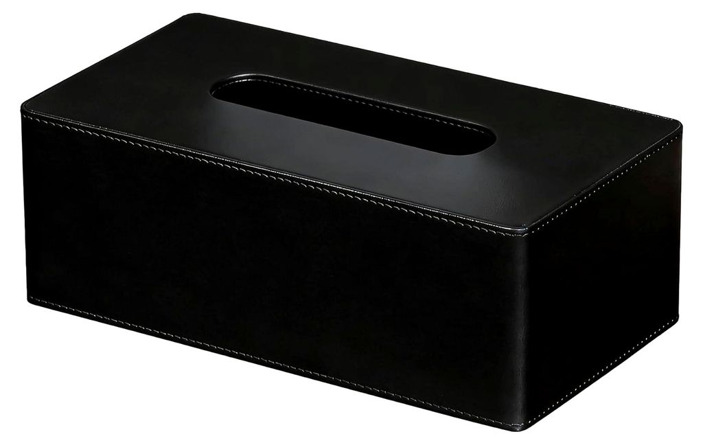 Kosmetiktücherbox, Taschentuchspender für Schreibtisch, Papierhandtuchspender, für Büro und Zuhause, 25 x 14 x 10 cm, Schwarz