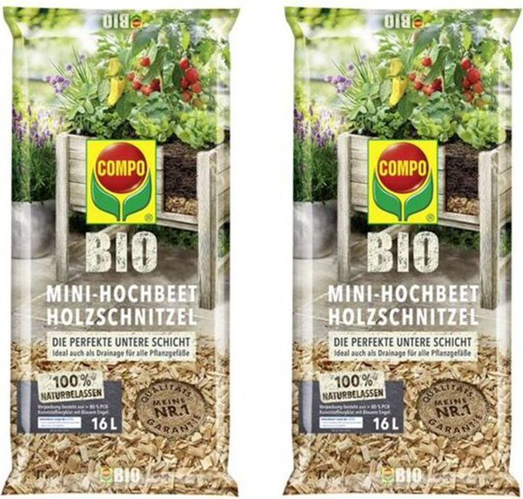 COMPO Mini Hochbeet Holzschnitzel 32l