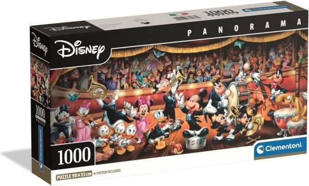 CLEMENTONI - Compact 1000 Teile Panorama - Disney Orchester