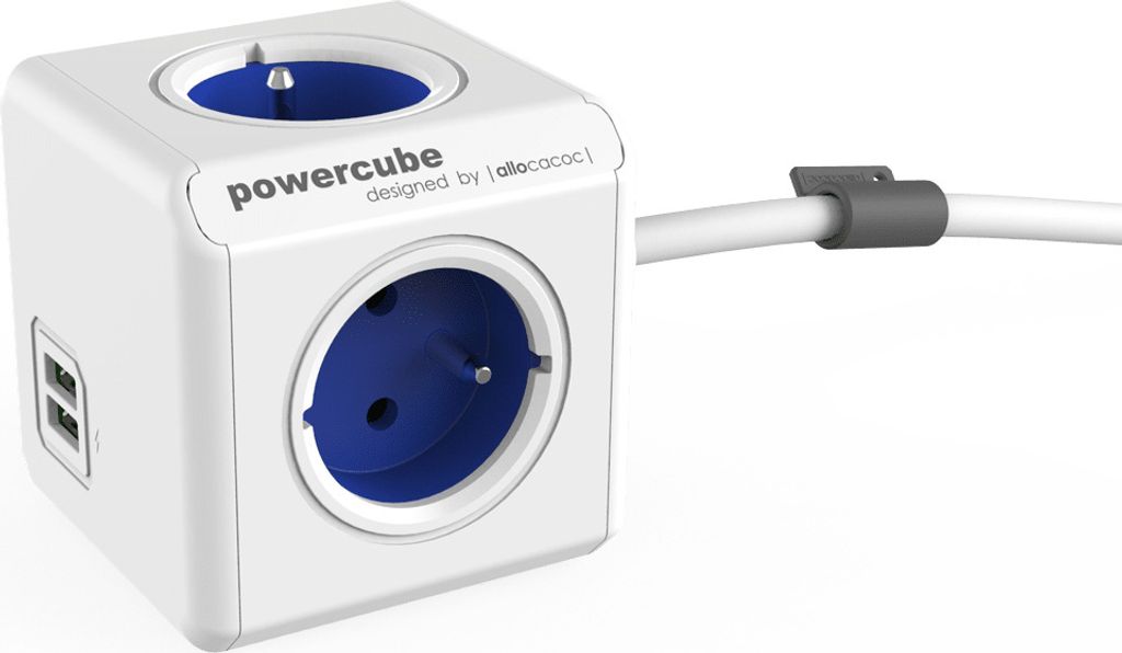 Allocacoc PowerCube Extended USB 15m Blau