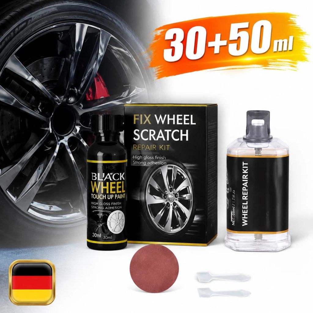 Alufelgen Reparatur Set Schwarz Kratzer 50ml Produktbild 