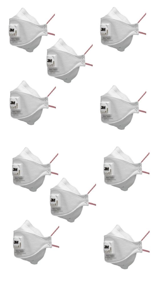3M 9332+, masker, FFP3-bescherming, wit, effen, 1 stuk Productafbeelding 