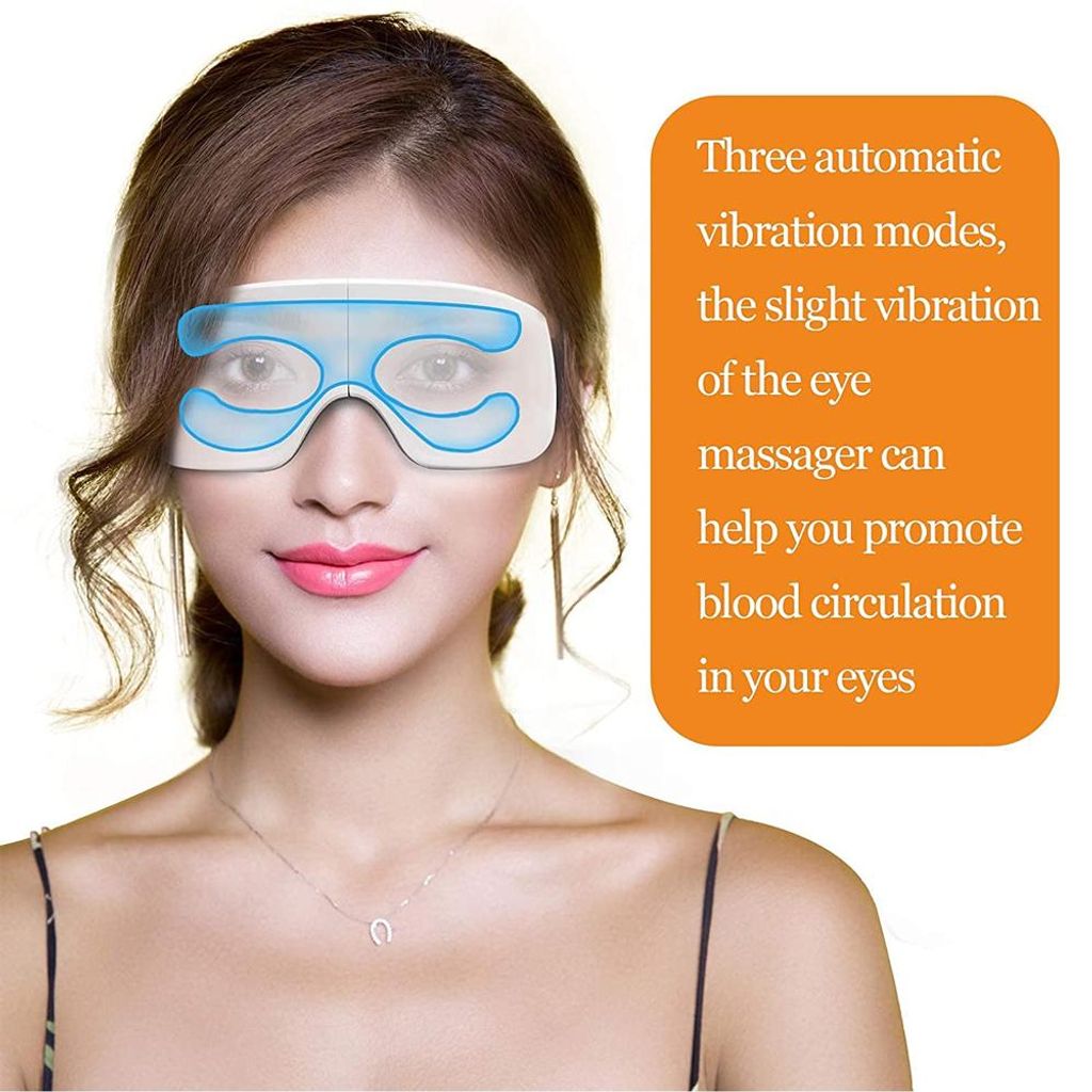 Schlafmaske mit Wärmefunktion, Bluetooth-Musik und wiederaufladbarem Augenmassagegerät zur Linderung von Augenschwellungen und Verbesserung des S...