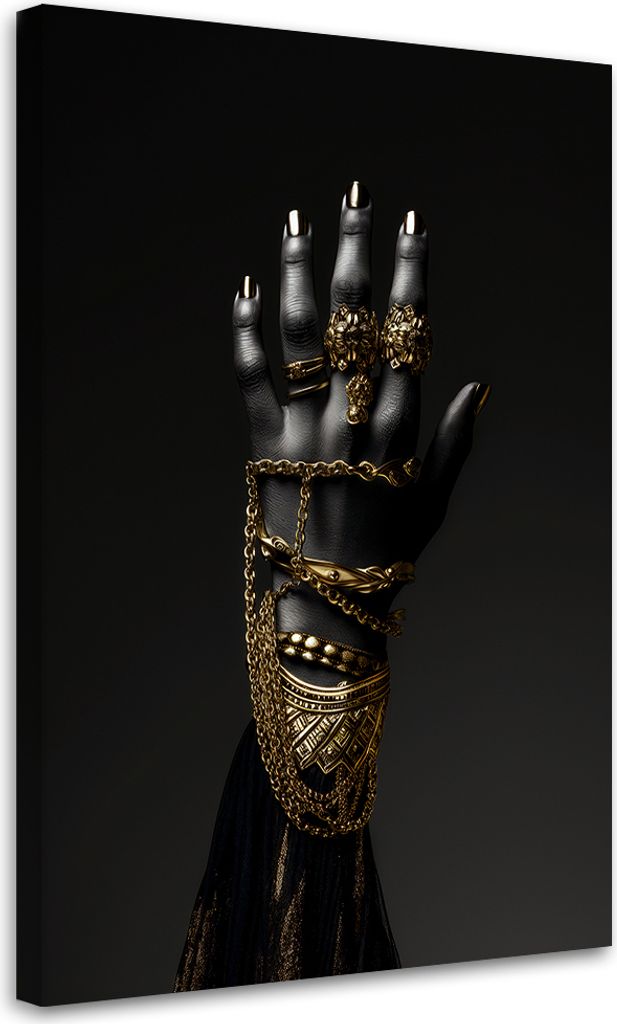 Leinwandbild Goldschmuck 80x120 Feeby Schwarz bild für die wand bereit zum aufhängen