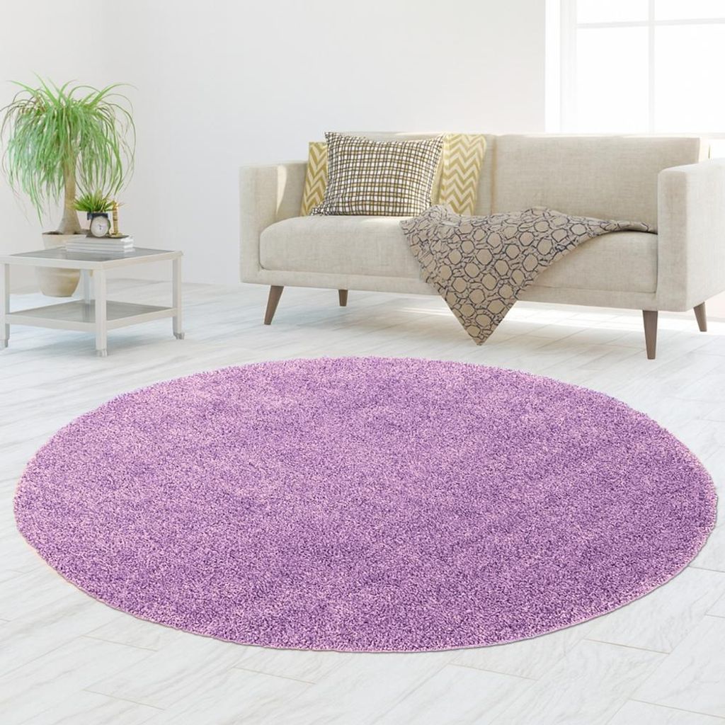 Weicher Shaggy Teppich in Flieder – pflegeleichter Hochflor Produktbild 