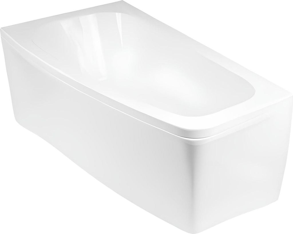 Badezimmer Rechteckige Eck Wannen Badewannen Weiß abgerundete Eckwanne Wanne Neu