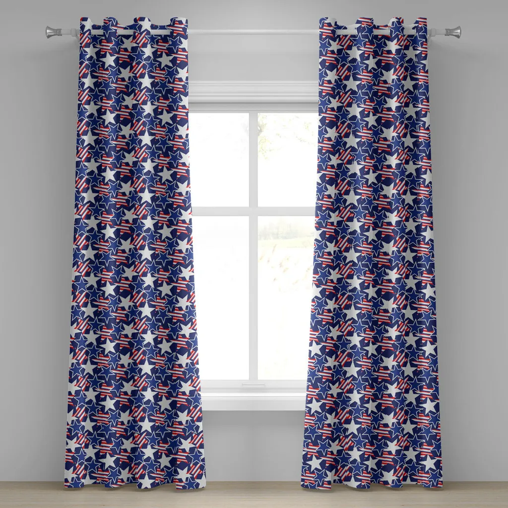 ABAKUHAUS 4 Juillet Rideau à Oeillets Drapeau Américain 280x175cm