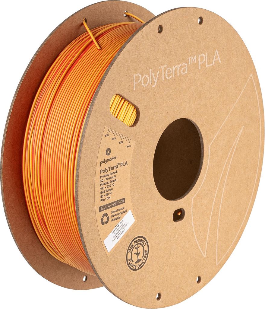 Polymaker PolyTerra PLA Filament Dual Sunrise Red-Yellow 1.75 mm 1KG