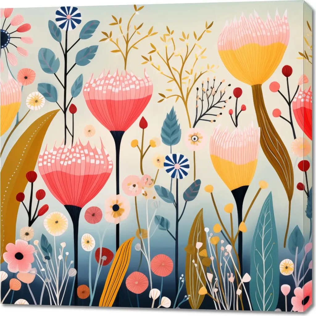 Tableau Jardin de Rêve 100 x 100 cm - Décoration Murale Carrée Art