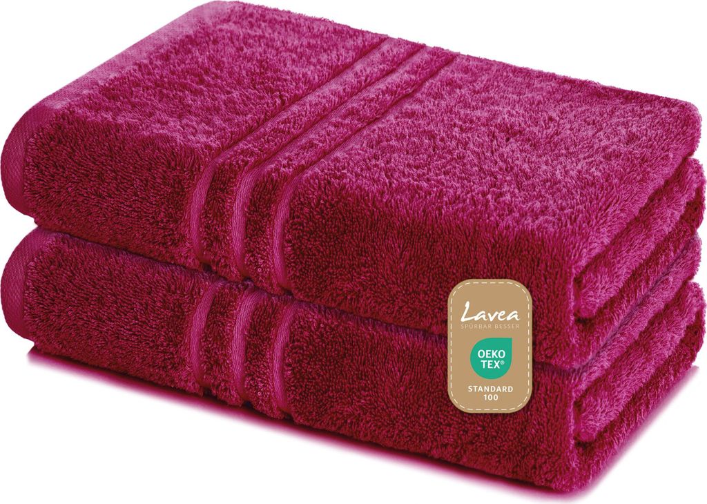 Lavea® 2er Set Saunatuch 80x200 cm, XXL Badetuch, 100% Produktbild 