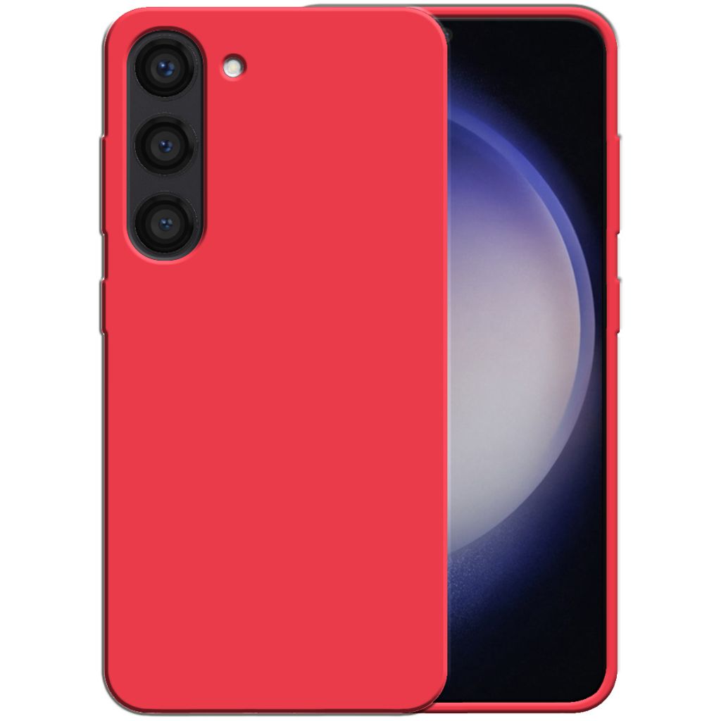 Smartphonica Silikonhülle für Samsung Galaxy S23 Hülle mit weicher Innenseite - Rot