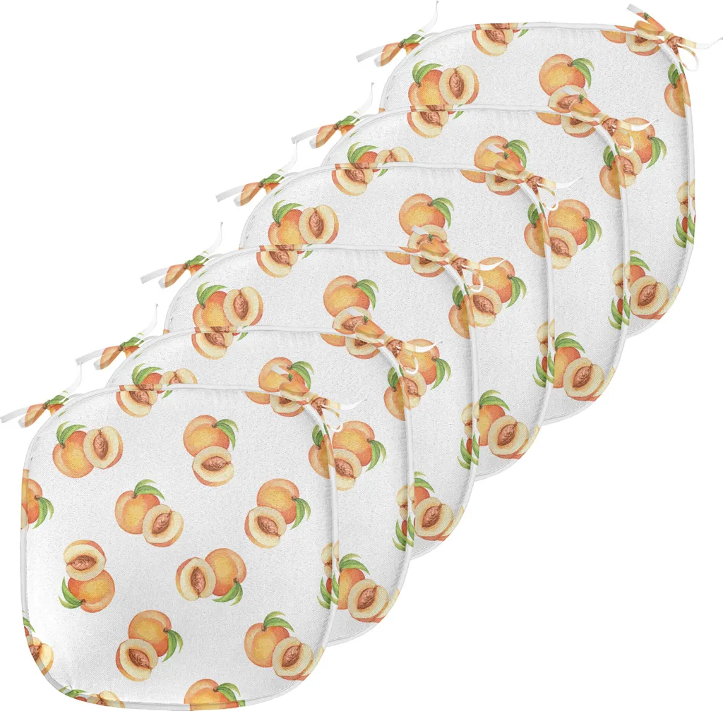 ABAKUHAUS Coussin de Chaise Pêche 40x40 cm Imperméable Lot de 6