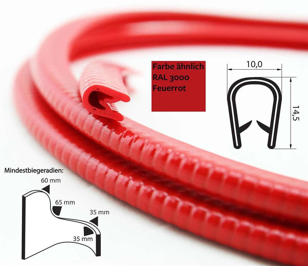 KS1-4RG Kantenschutzprofil Rot glänzend ähnlich RAL 3000 Produktbild 