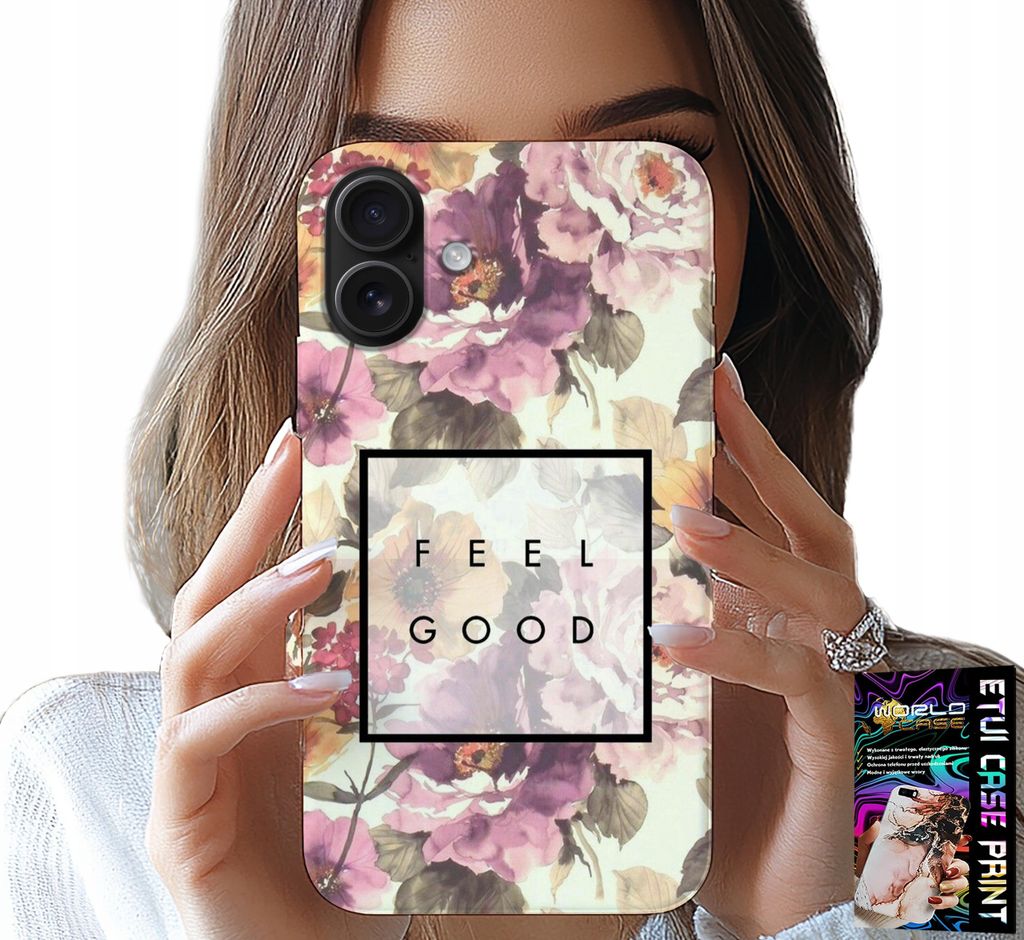 Etui Für Iphone 16 Plus - Florales Design, Modische Damentasche + Glas