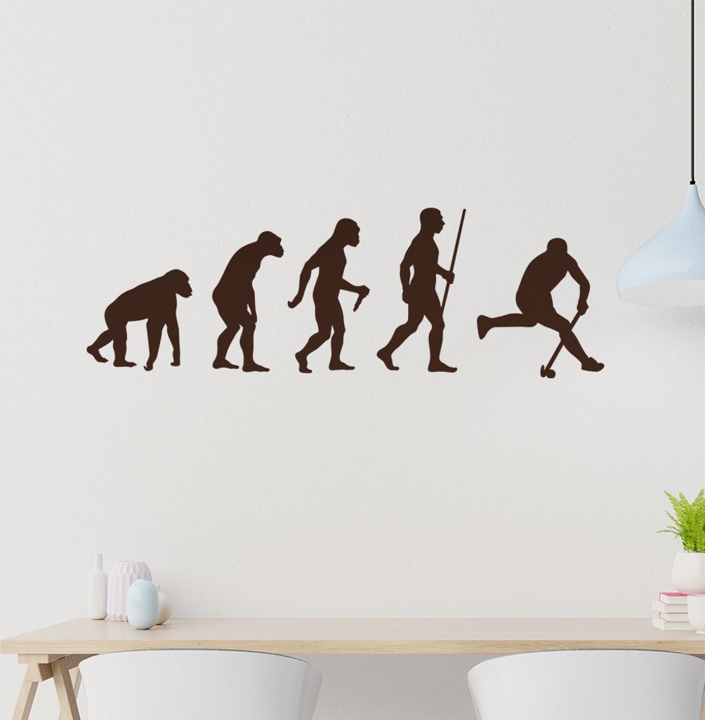 Hockey Ball Evolution Wandtattoo Wandaufkleber Wall Sticker - Dekoration, Küche, Wohnzimmer, Schlafzimmer, Badezimmer