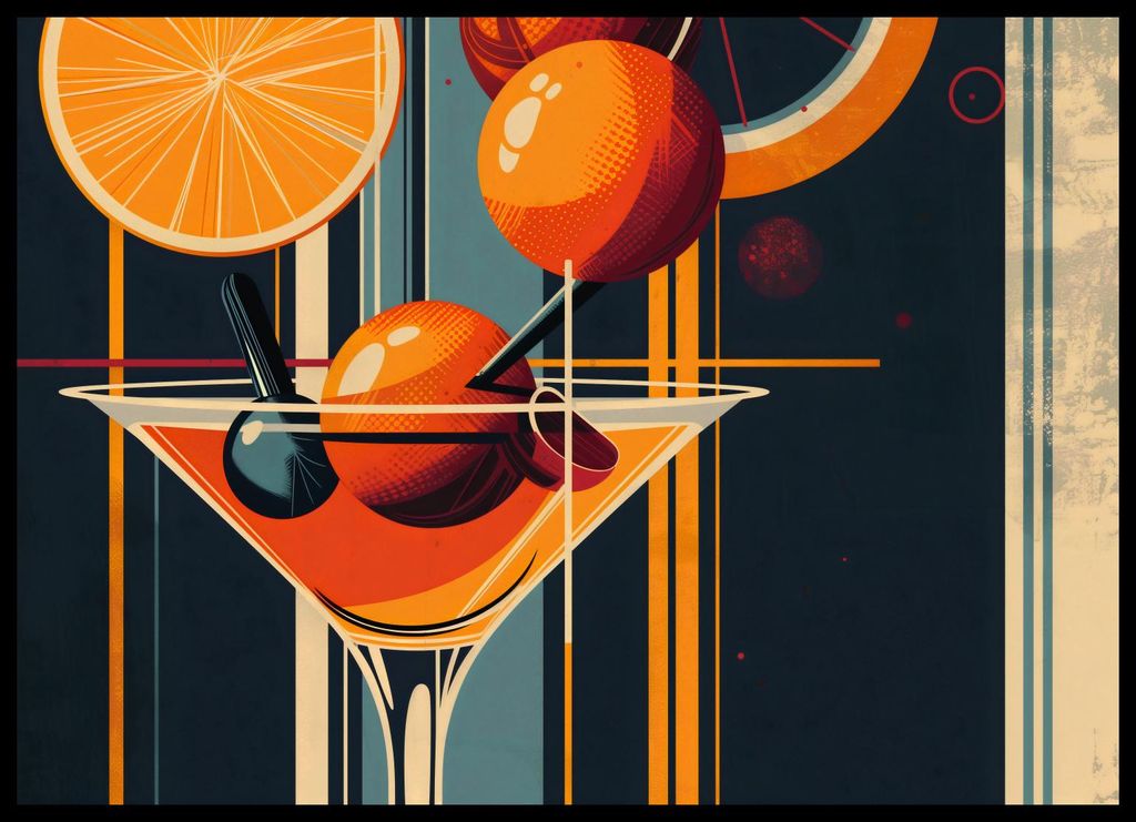 Plakat 70x50cm Cocktail im Stil