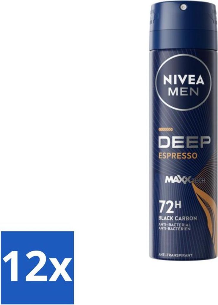 NIVEA MEN - Deodorant Spray - Deep Espresso - 150 ml - Vorteilspack - 12 Stücke