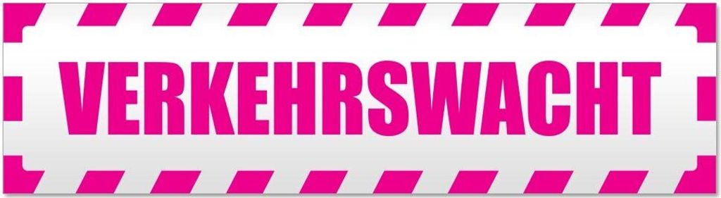 Kiwistar Verkehrswacht gestreift Magnetschild Schild magnetisch - 45cm Pink - Magnetfolie für Auto PKW Kfz
