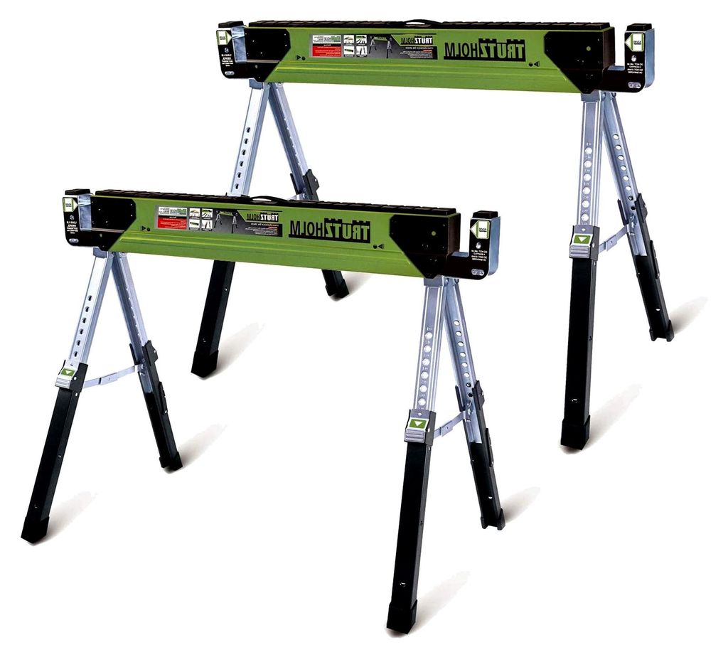 Sägebock Arbeitsbock höhenverstellbar bis 650/1300 kg klappbar Werkbock Untergestell Stahl (2 Stück (Set))