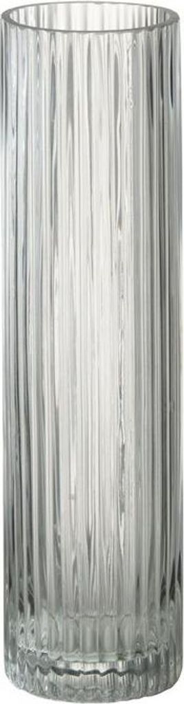 J-Line Vase Zylinder Linien Glas Transparent Medium