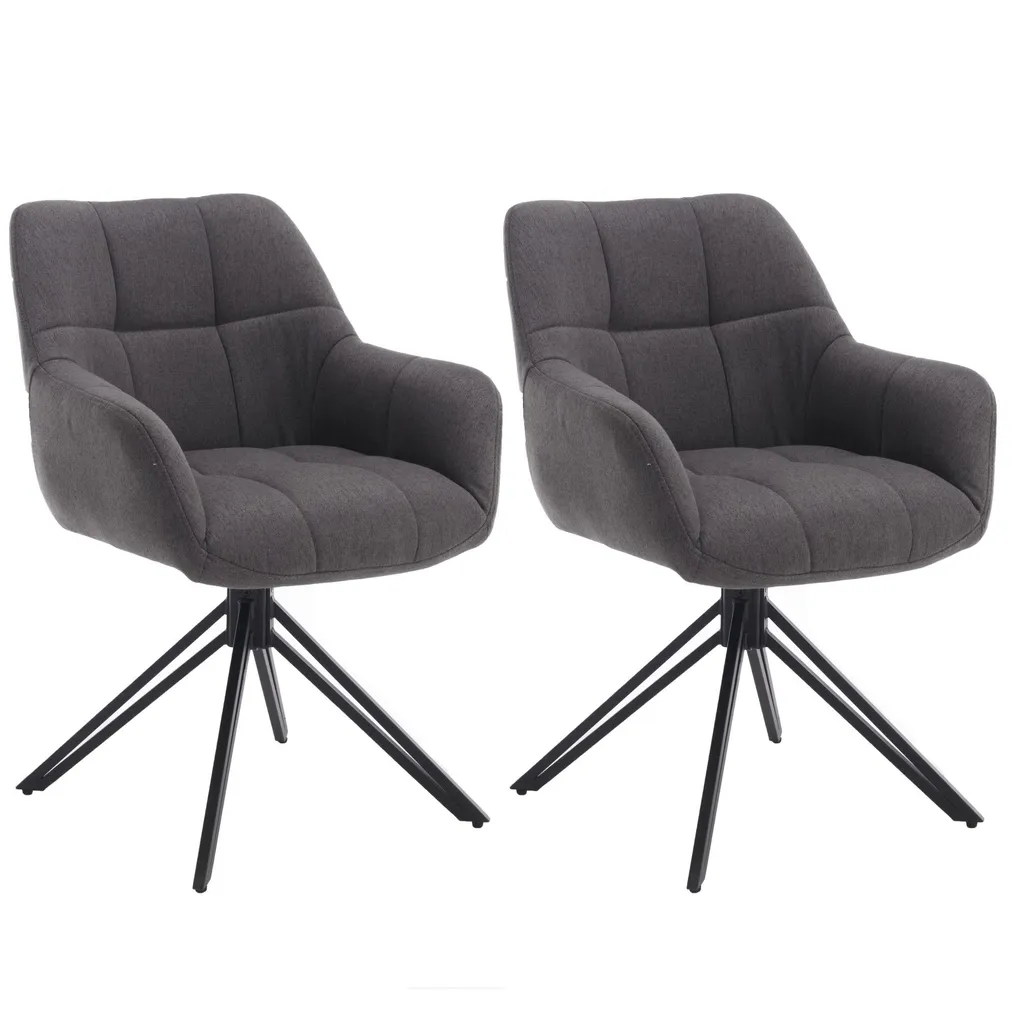 Chaise de salle à manger pivotante idéale pour petit espace, lot de 2 gris