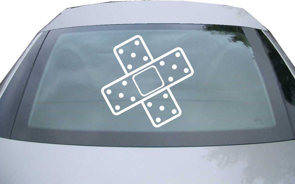 Indigos UG - Aufkleber Heckscheibe & Motorklappe DE2120 - weiß - 600x600 mm - JDM Pflaster - Auto Scheiben Fenster Heckklappe Tuning Racing JDM - ...