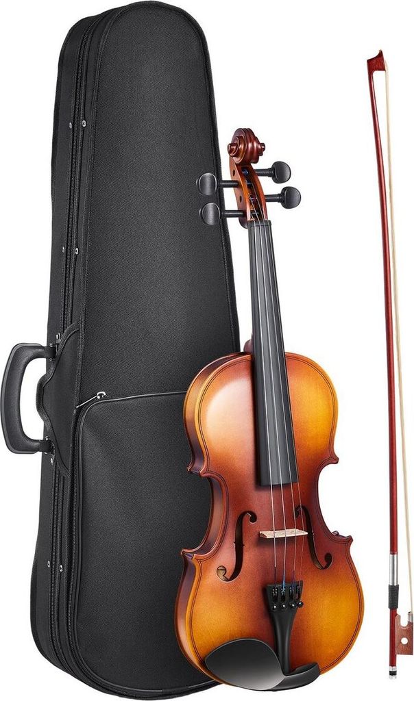 Violine 340 mm Größe Fiddle-Set für erwachsene Anfänger mit Etui Kolophonium Braun