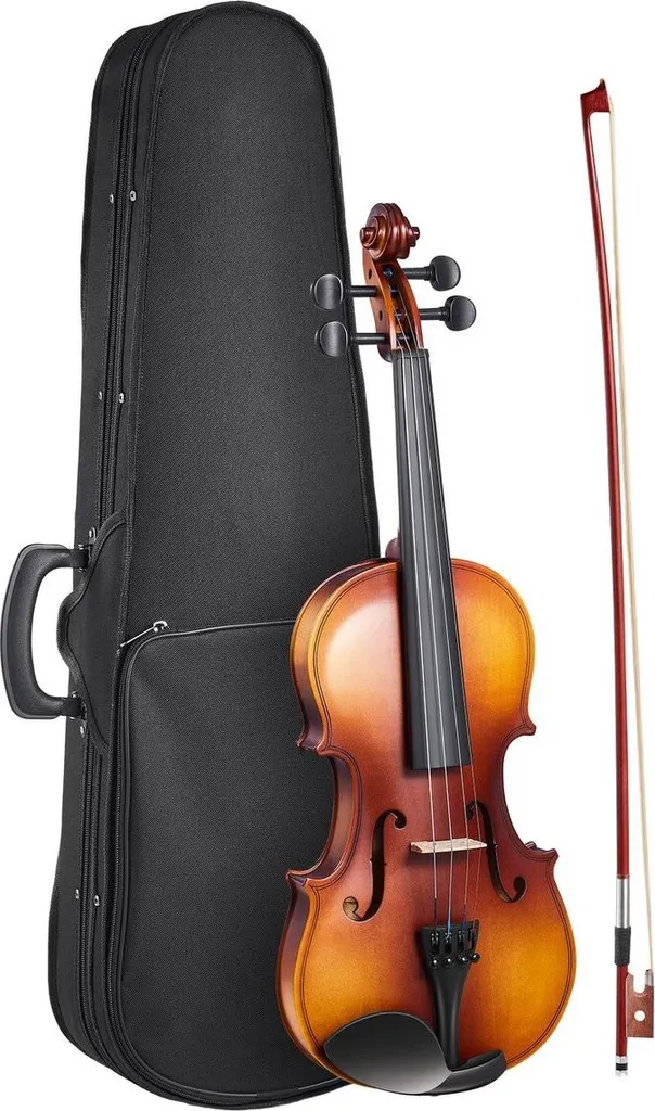 Kit violon complet 340 mm pour adulte débutant avec colophane et étui rigide