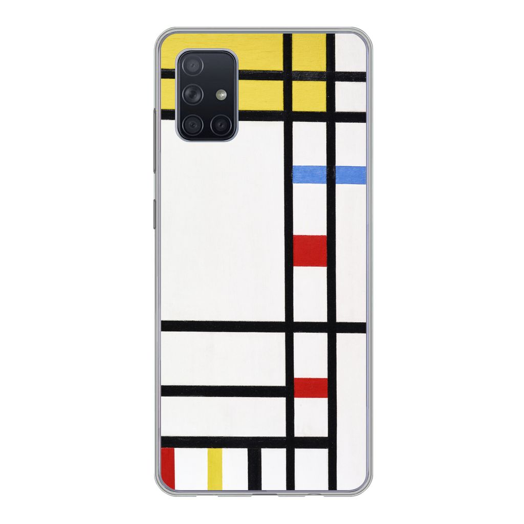 MuchoWow Handyhülle Schutzhülle Hülle für Samsung Galaxy A71 Place De La Concorde - Piet Mondrian Silikon Softcase Handy Hülle - Kartenbesitzer