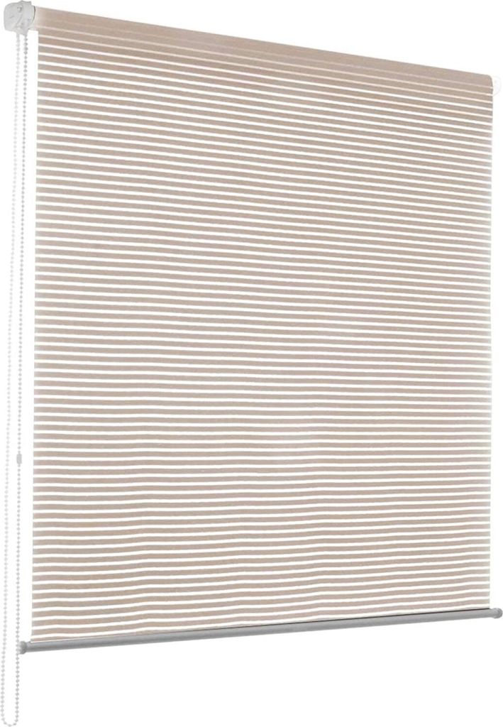 Sichtschutzrollo Fashion Lichtundurchlässig & Blickdicht in verschiedenen Designs ohne Bohren Stripe Beige 60x150 cm