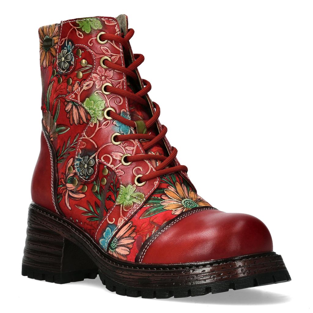 LAURA VITA Stiefelette Kleo 02 rouge Leder-Textilmix rot Produktbild 