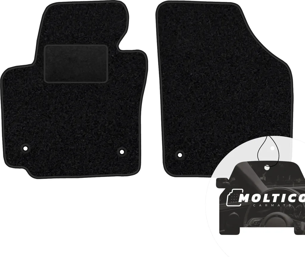 moto-MOLTICO Tappetini anteriori per auto Velours Tappetini per auto neri Set di tappetini per auto 2 pezzi adatto per Seat Altea XL 2004-2015