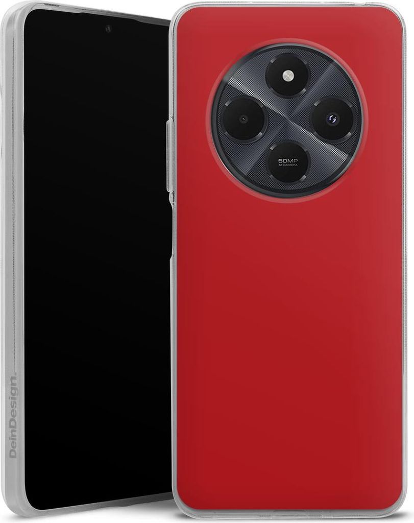 DeinDesign Handyhülle für Xiaomi Redmi 14C Silikon Hülle Case Smartphone Schutzhülle Farbe Rot einfarbig