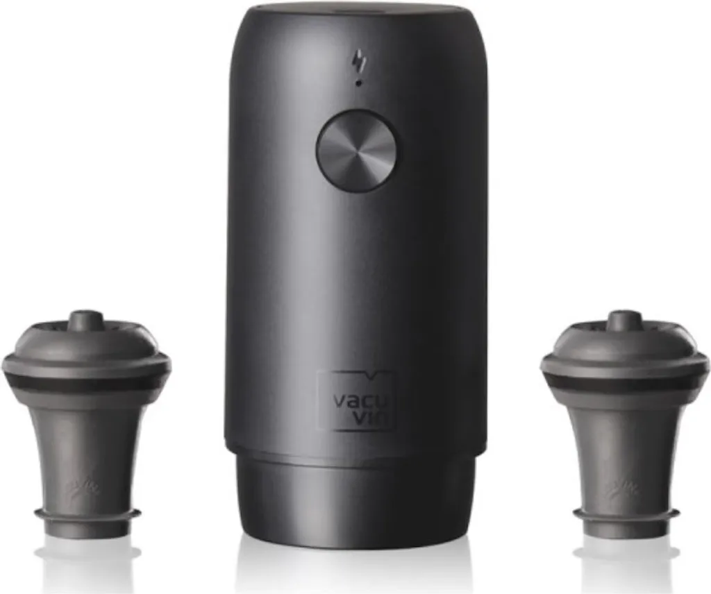 Pompa per vino con 2 tappi neri Vacu vin 92004606