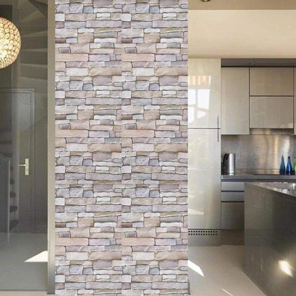 Stickers muraux 3D pierre pour cacher les défauts du mur sans travaux