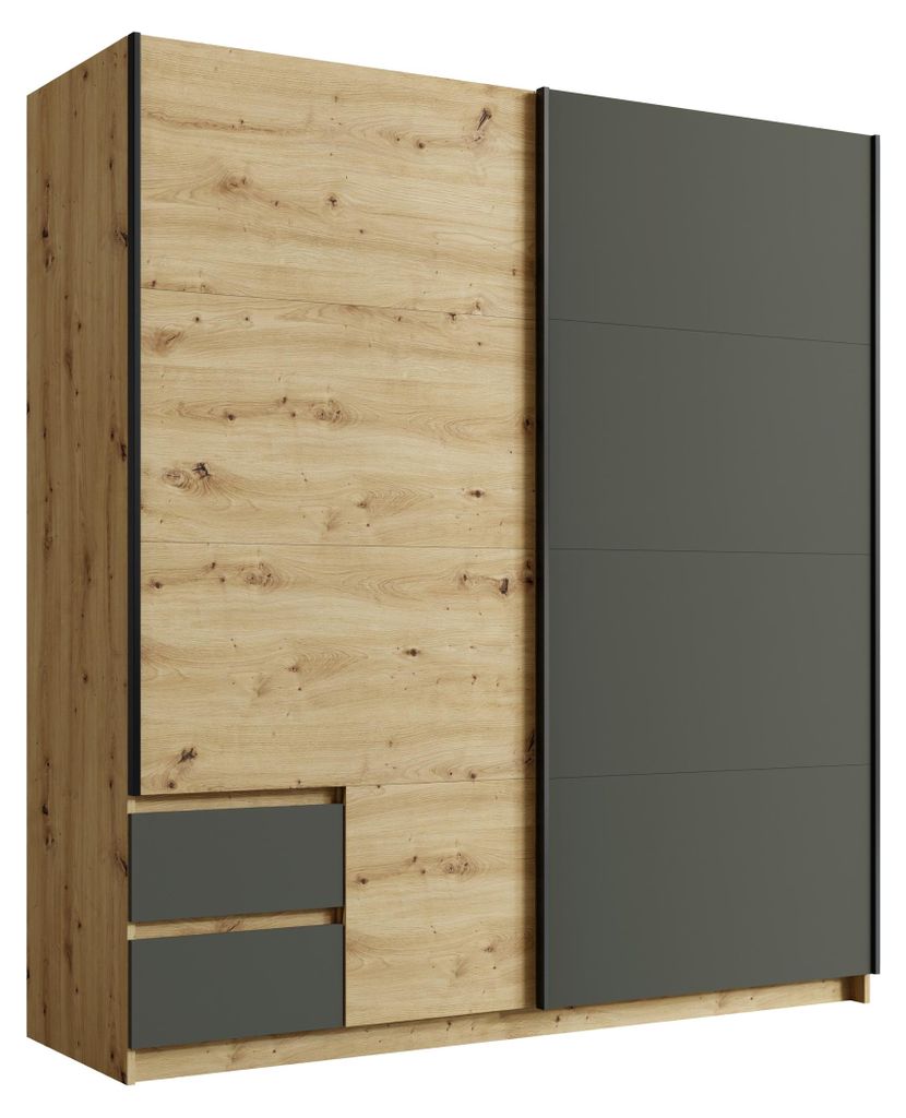 raumhirsch ARMOIRE, Graphite noir, Chêne artisan, Image du produit 