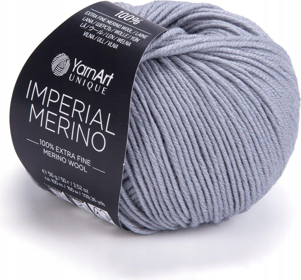 YarnArt Unique Imperial Merino Wolle - Weich, warm & vielseitig, Grau/Silber