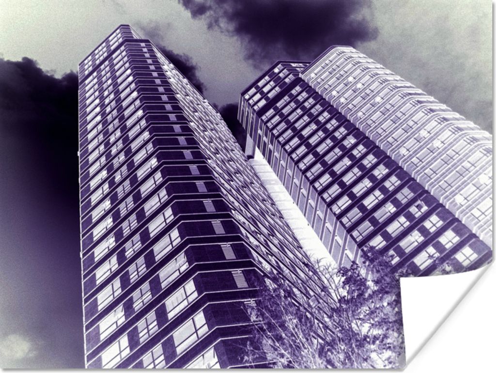 MuchoWow Poster Den Haag - Wolkenkratzer - Schwarz - Weiß 80x60 cm - Kunst für zu Hause