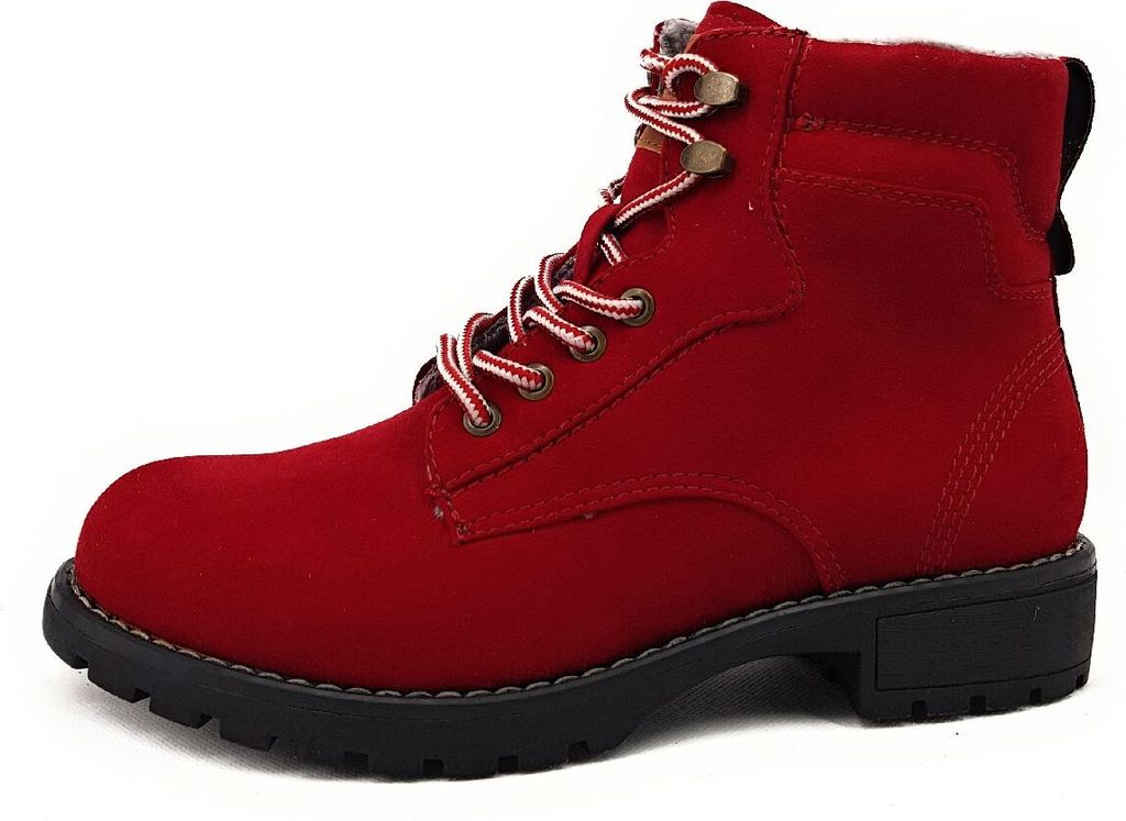 Jana Damenschuhe Stiefeletten Schnürer Rot Freizeit, Schuhgröße:39 EU