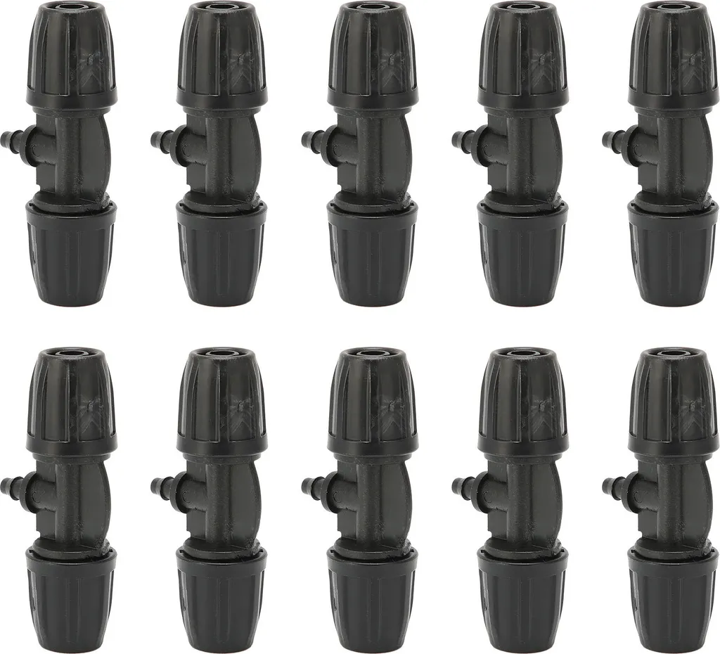 Raccordo a T con Blocco per Tubo 8/11 e 4/7 - Kit 10 Pezzi Irrigazione